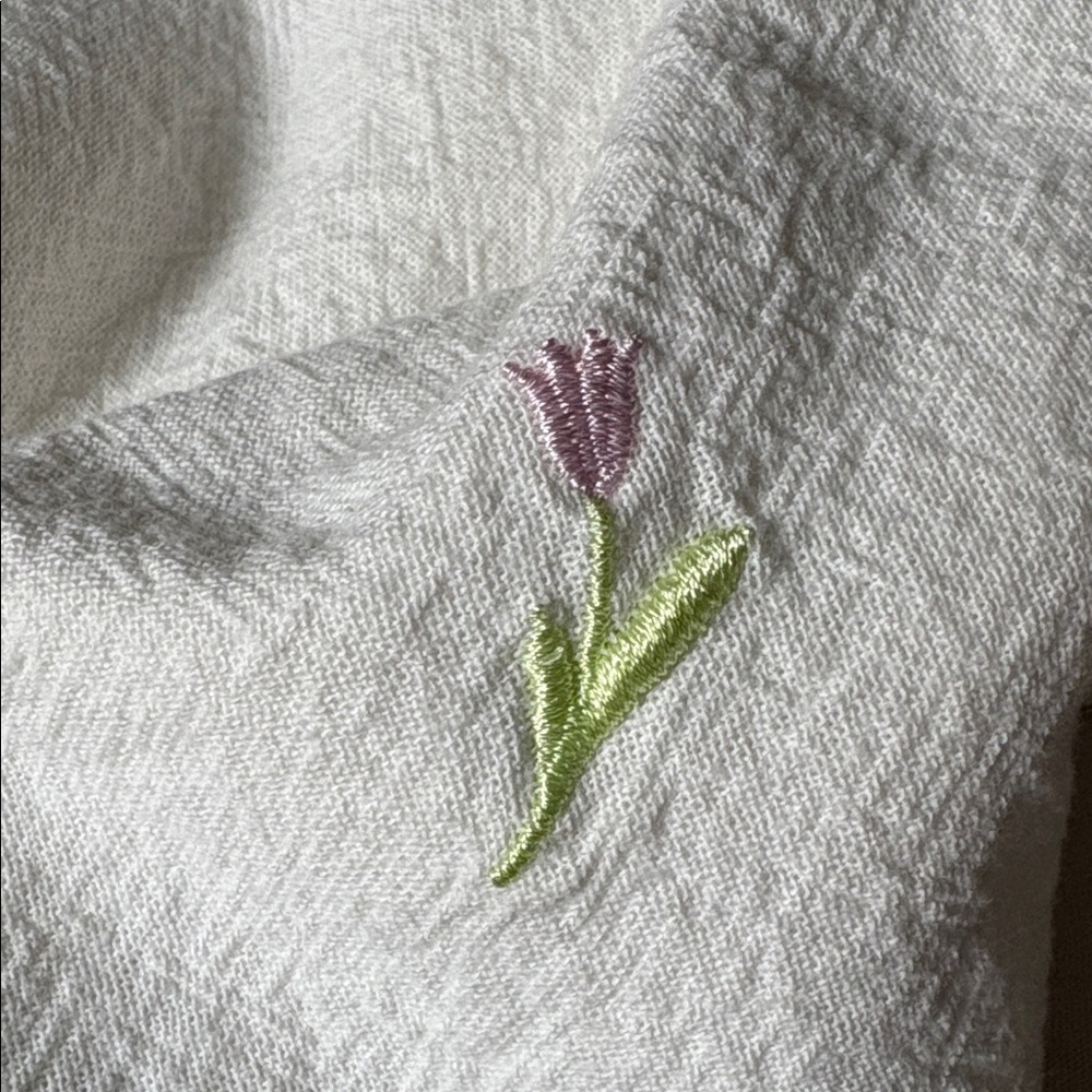 Luxury Christian Lacroix Ivory Floral Embroidered Tablecloth